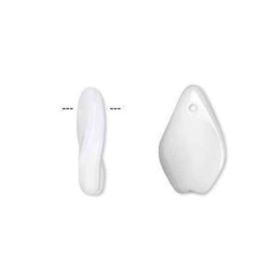 Picture of Twisted Drop 17mm Opaque White x10