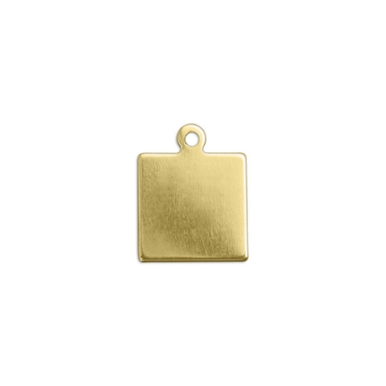 Picture of ImpressArt Stamping blank Square  tag w/ ring 10mm Brass x10