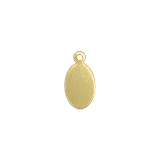 Picture of ImpressArt Stamping blank Oval tag w/ ring 10x6mm Brass x10
