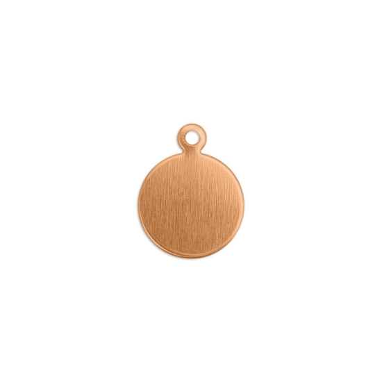 Picture of Stamping blank Round tag w/ ring 10mm Copper x10