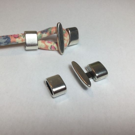 Picture of Clasp hook Zamak 10x5mm w/ Slider Antique Silver x1