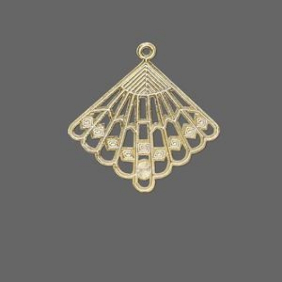 Picture of Filigree Fancy Fan 28x27mm Gold Tone x1