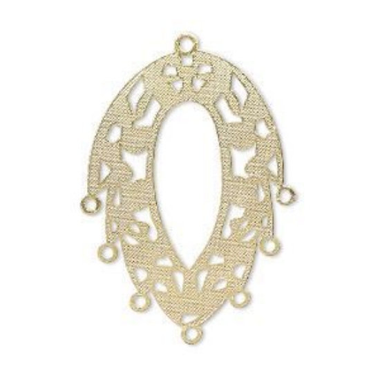 Picture of Filigree Teardrop w/ 7 loops 32x22mm Gold Tone x1