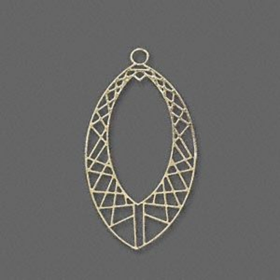 Picture of Filigree fancy open marquise 29x17mm Gold Tone x1