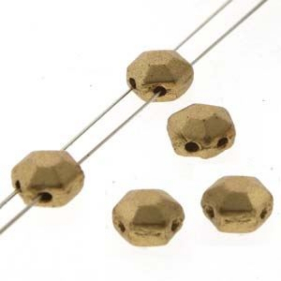 Picture of Honeycomb Jewel 6 mm Chiseled Bronze Pale Gold x30