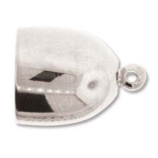 Picture of Bullet End Cap w/ Loop Ø16mm Silver Plate x2