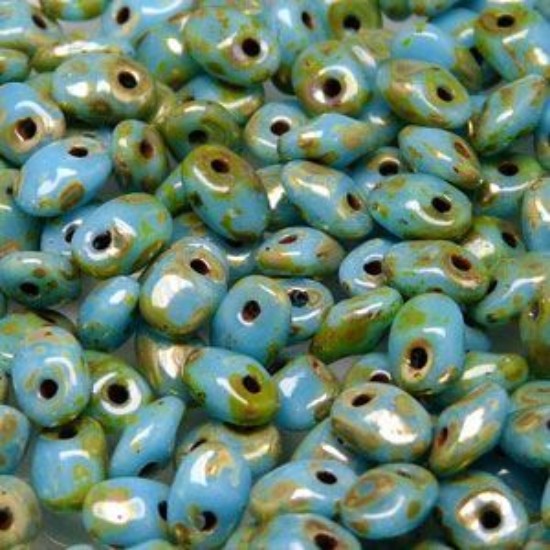 Изображение Superuno 2.5x5mm Turquoise Blue Picasso x10g