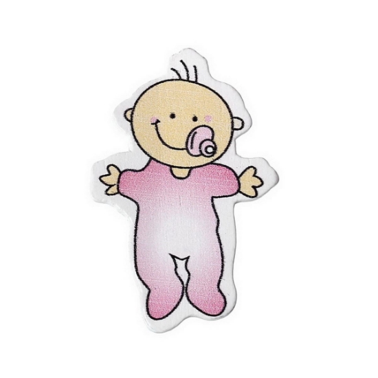 Picture of Cabochon Wood Baby 40x26mm x10