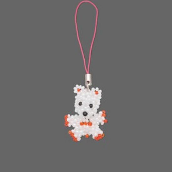 Picture of Zipper pull Beaded Bear x1