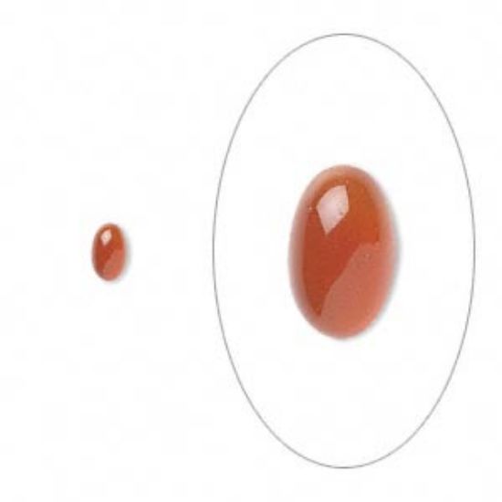 Picture of Cabochon Carnelian (dyed / heated) 5x3mm oval x10