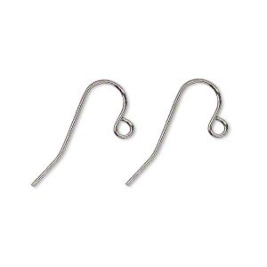 Picture of Stainless Steel Ear Wire Fishhook  11mm w/ open loop x10