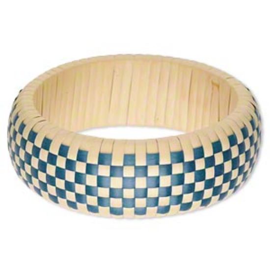 Picture of Bracelet Rattan Ivory and Blue x1