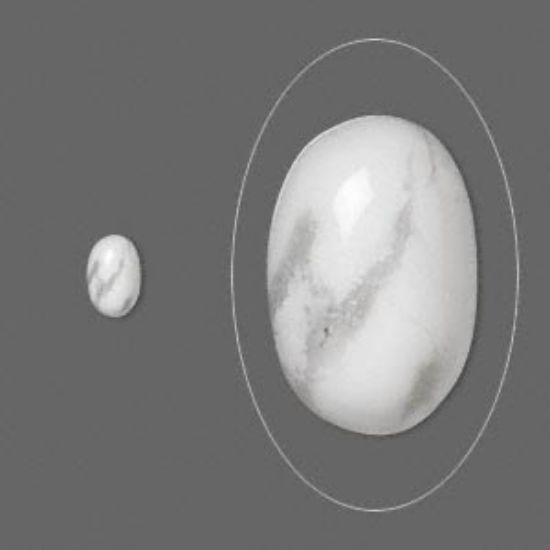 Picture of Cabochon white howlite (natural) 6x4mm oval x1