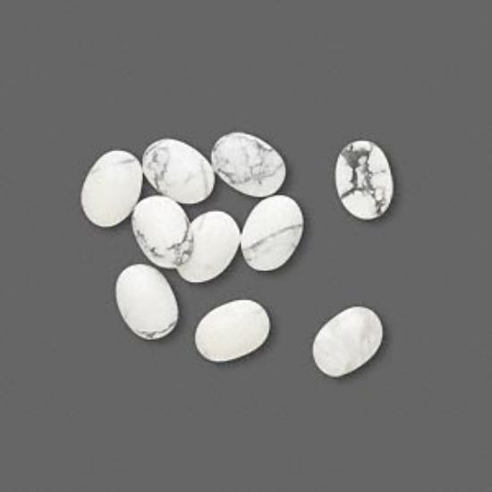 Picture of Cabochon white howlite (natural) 7x5mm oval x1