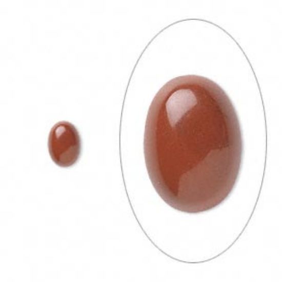 Picture of Cabochon red jasper (natural) 7x5mm oval x1
