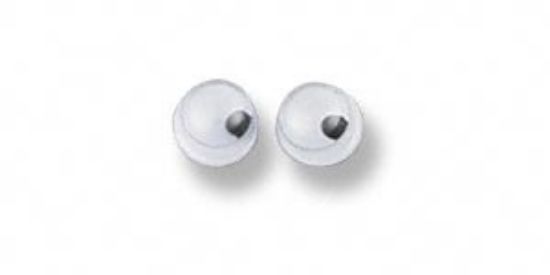 Picture of Plastic Embellishment round wiggle eyes 4mm Black and White x100
