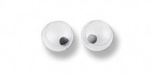 Picture of Embellishment, plastic, black and white, 6mm round wiggle eyes x10