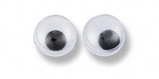 Picture of Embellishment, plastic, black and white, 10mm round wiggle eyes x10