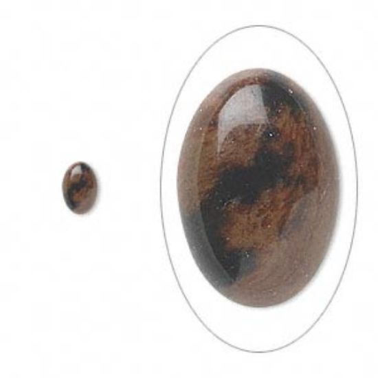 Picture of Cabochon mahogany obsidian (natural) 6x4mm oval x1