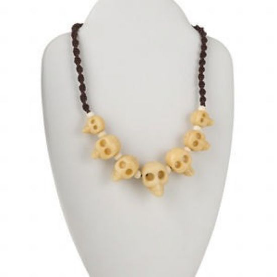 Picture of Necklace Aragonite (natural) Skulls and bone spacers x1