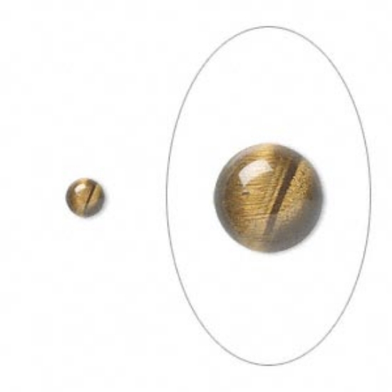 Picture of Cabochon Tigereye 4mm round x5