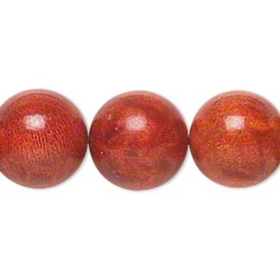 Picture of Sponge Coral (dyed) 14mm round Red x10