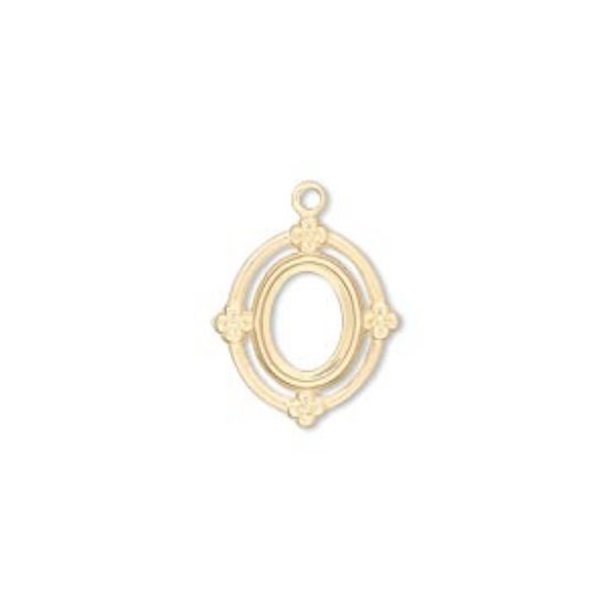 Picture of 14Kt Gold-Filled Setting 8x6mm oval with frame design and open back x1