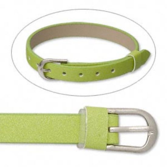 Picture of Bracelet strap, green, 8mm wide, 8-3/4 inches. 