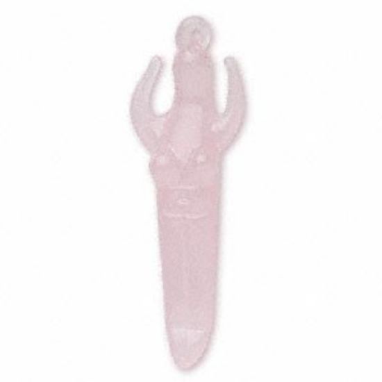 Picture of Focal, lampworked glass, pink, 48x14mm goddess. Sold per pkg of 2.