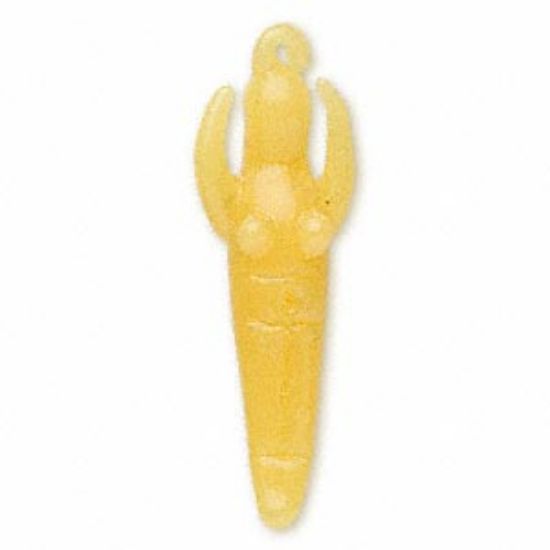 Picture of Lampwork Glass Goddess 48x14mm Yellow x1