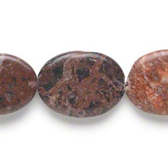 Picture of red marble (natural) 29x21mm-30x22mm puffed oval  x38cm