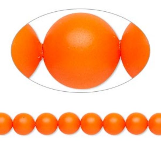 Picture of Swarovski 5810 Pearls 6mm Neon Orange Pearl x10