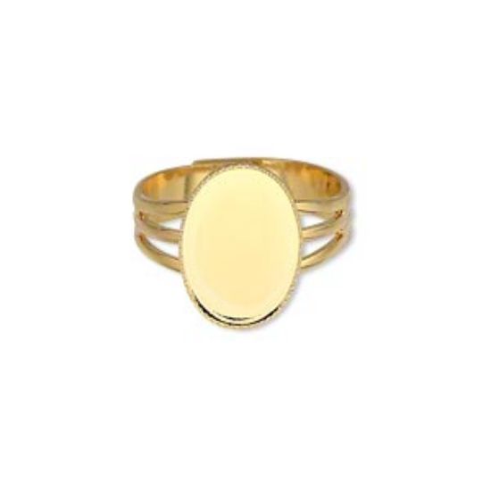 Picture of Ring Setting 14x10mm oval Gold Plate x1