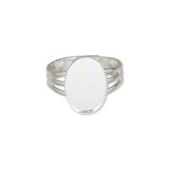 Picture of Ring setting 14x10mm oval Silver Plated x1