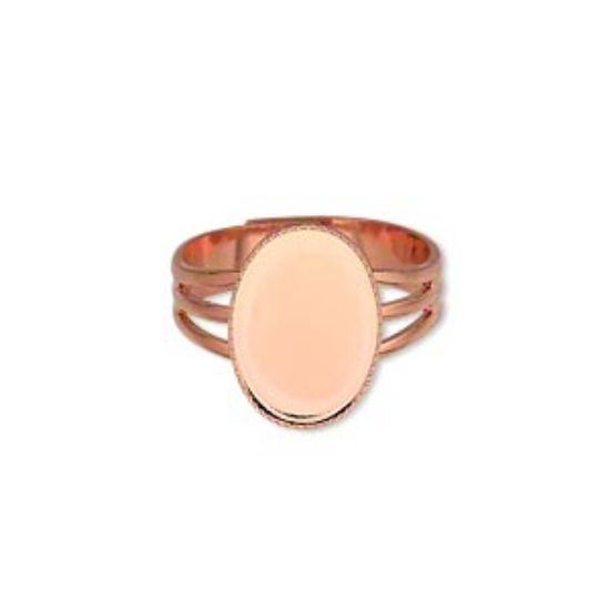 Picture of Ring  Setting 14x10mm oval Rose Gold Plate x1