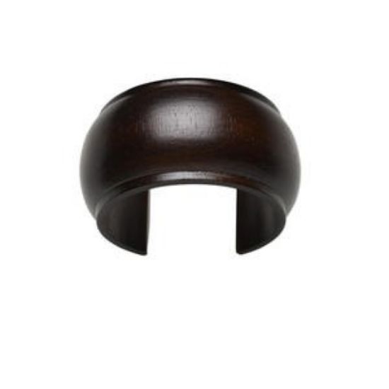 Picture of Bracelet, cuff, mango wood (coated), dark brown, 35mm wide domed design, 58mm inside diameter. Sold individually.