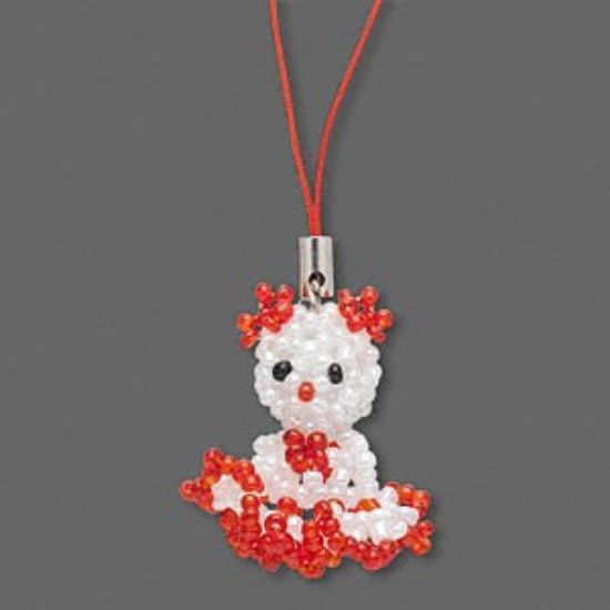 Picture of Zipper pull Glass Beaded Cat in Dress x1