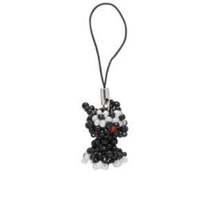 Afbeelding van Zipper pull Glass Beaded Cat Black x1