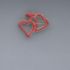 Picture of Brooch Enamel "Three Hearts" 42x37mm Red x1