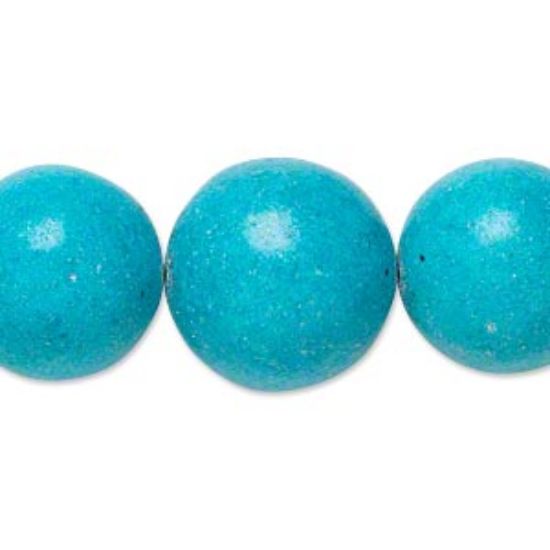 Picture of Turquoise (imitation) 16mm round Blue x38cm