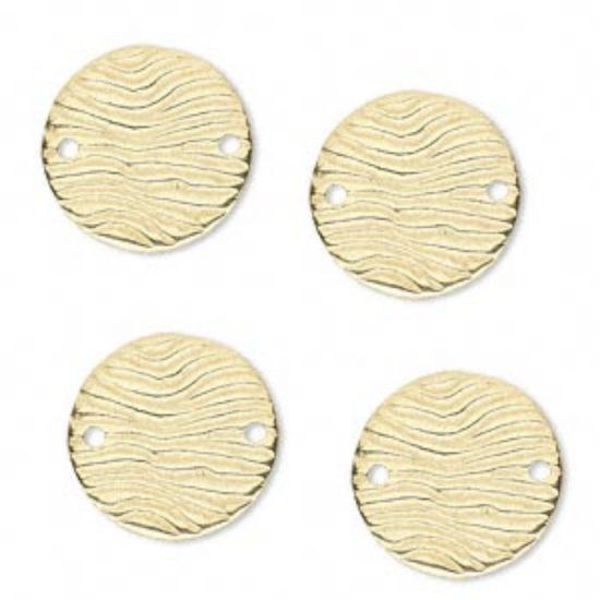 Picture of JBB Findings Link 16mm flat Round w/ wavy lines Gold Plated x1