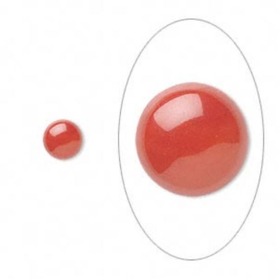Picture of Cabochon Coral 6mm round Red x1