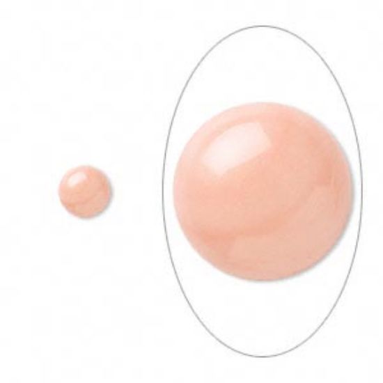 Picture of Cabochon Coral 6mm round Pink x1