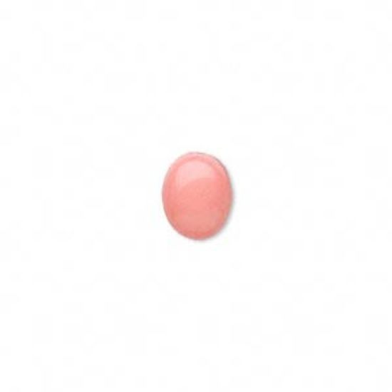 Picture of Cabochon coral (dyed) pink 10x8mm oval x1
