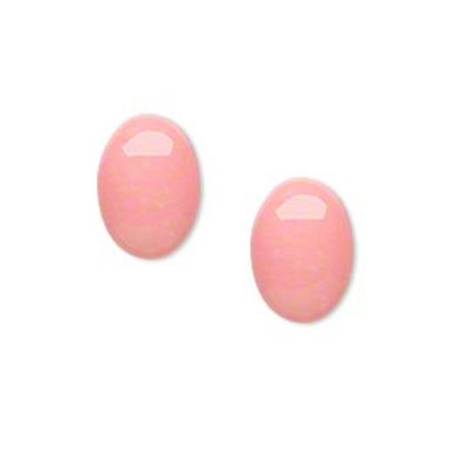 Image de Cabochon coral (dyed) pink 14x10mm oval x1