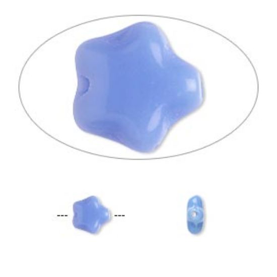Picture of Flat Star Bead 6 mm Opaque Light Blue x10g