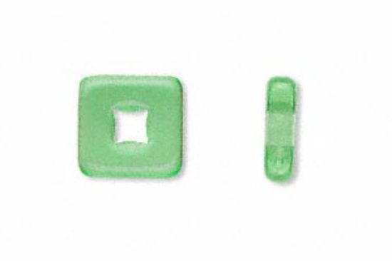 Picture of Kraal, Preciosa, Tsjechisch geperst glas, groen, 12x12mm open vierkant. 