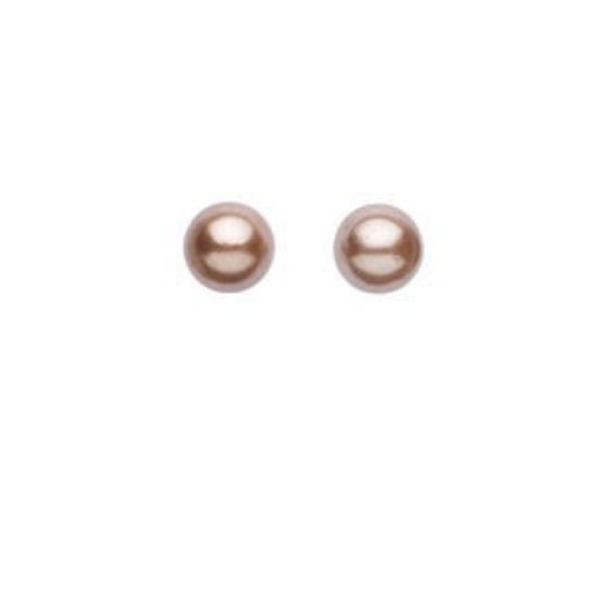 Picture of Earstud, Acrylic Pearl 7mm round  Satin Sand x2