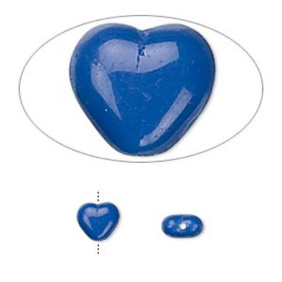 Picture of Hearts 6mm Opaque Blue x20