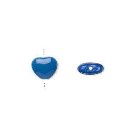 Picture of Heart Bead 8mm Opaque Blue x10